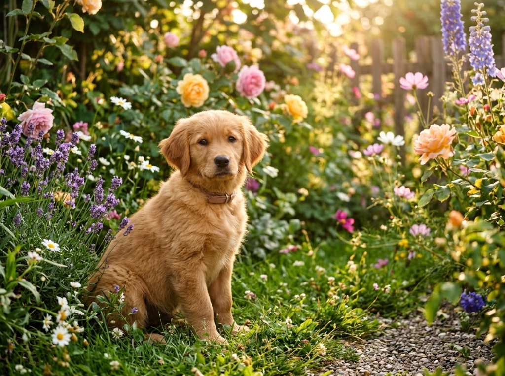 Golden retriever photo after Gemini watermark removal — clean with zero blur