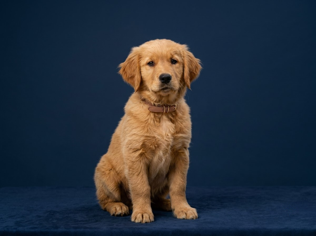 Golden retriever photo after Gemini watermark removal — clean with zero blur